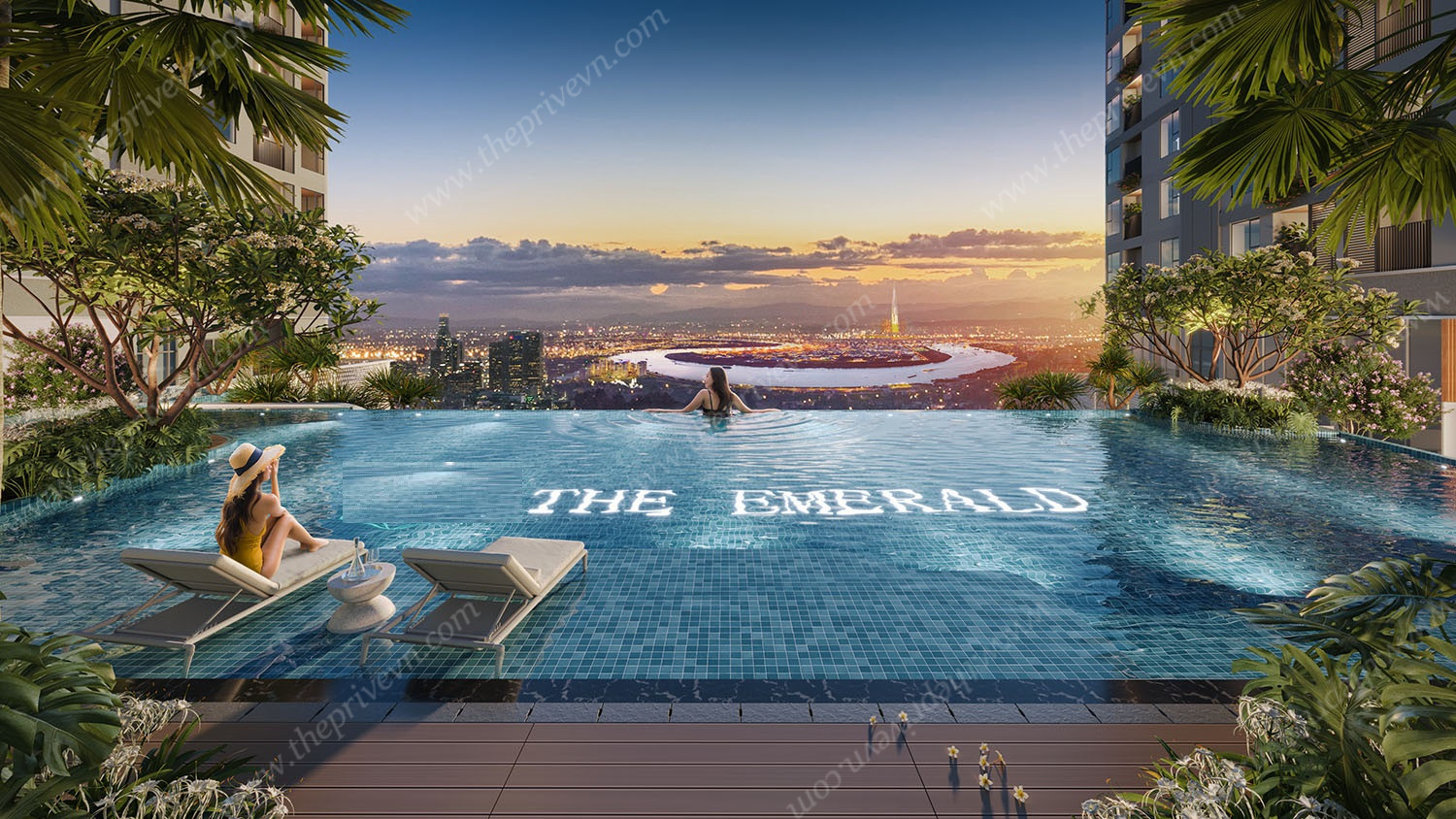 View Hồ Bơi The Emerald Garden View